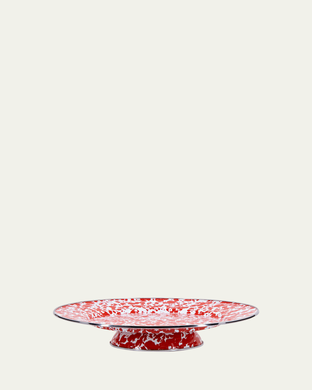 Red Swirl Cake Plate